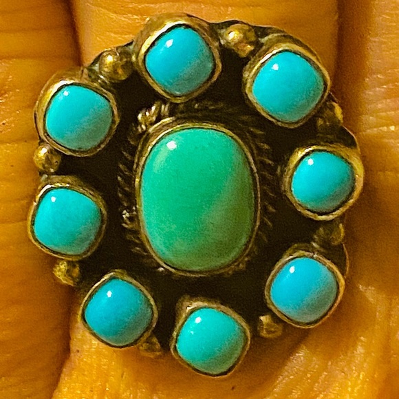 Vintage Navajo Emma Lincoln Turquoise .925 Ring